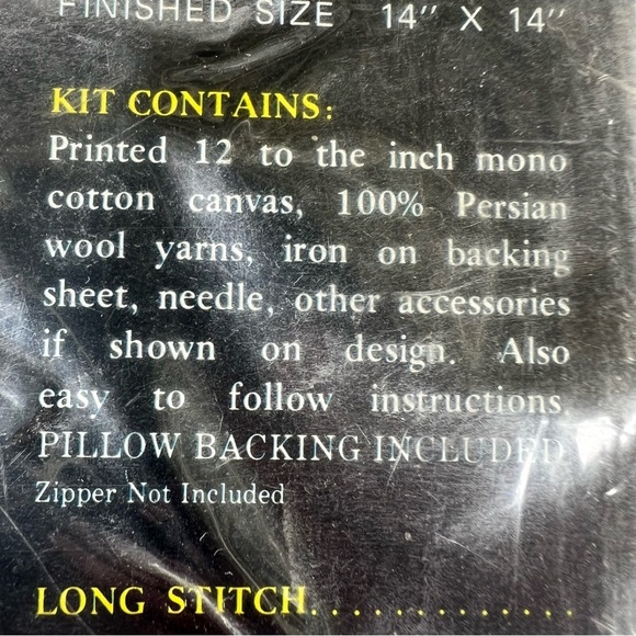 VTG Crown Elegence Long Stitch Needlework Pillow Cover Kit 9507 Winter NOS - Picture 6 of 6